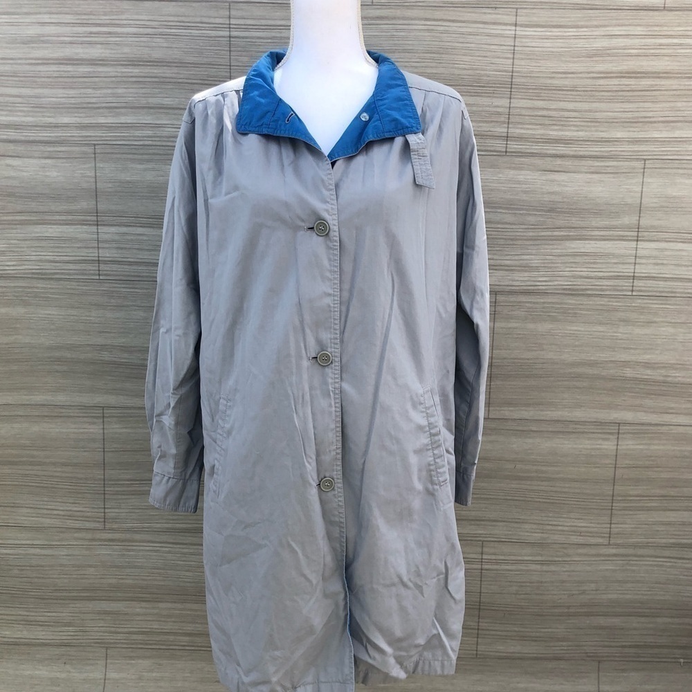 London Fog gray long coat Jacket Size 12